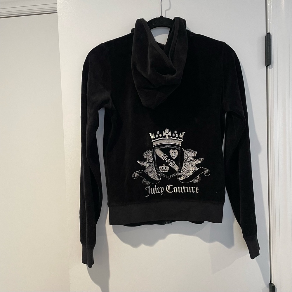 Juicy Couture Black Hoodie with tan Crest